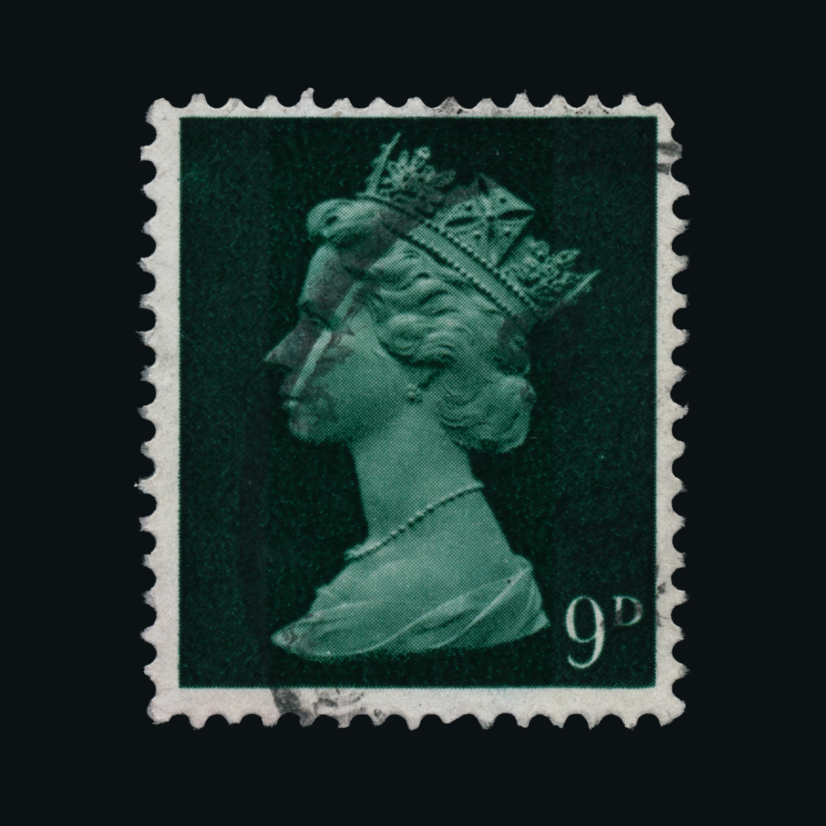 A postage stamp of Queen Elizabeth II